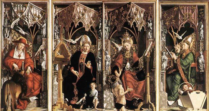 PACHER, Michael Altarpiece of the Church Fathers oil painting image